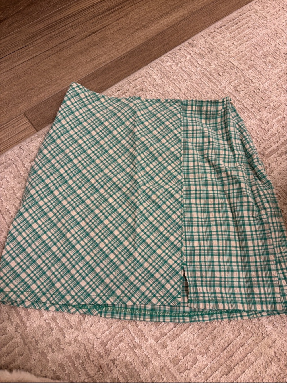 Urban Outfitters Green Plaid Mini Skirt
